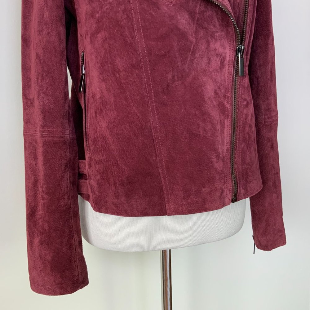 New Bagatelle Leather  Suede Moto Jacket Maroon Sz M - Picture 10 of 16